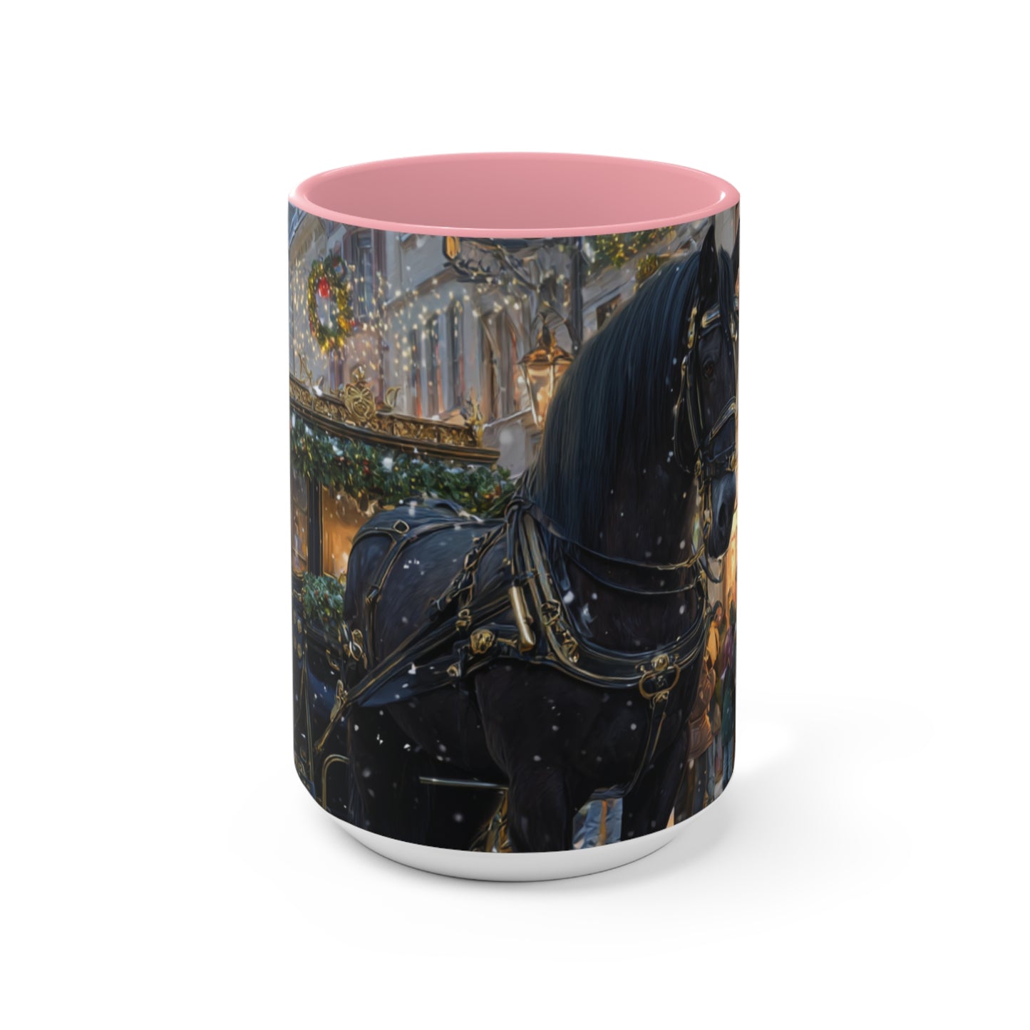 Victorian Horse Carriage Holiday- Accent Mug