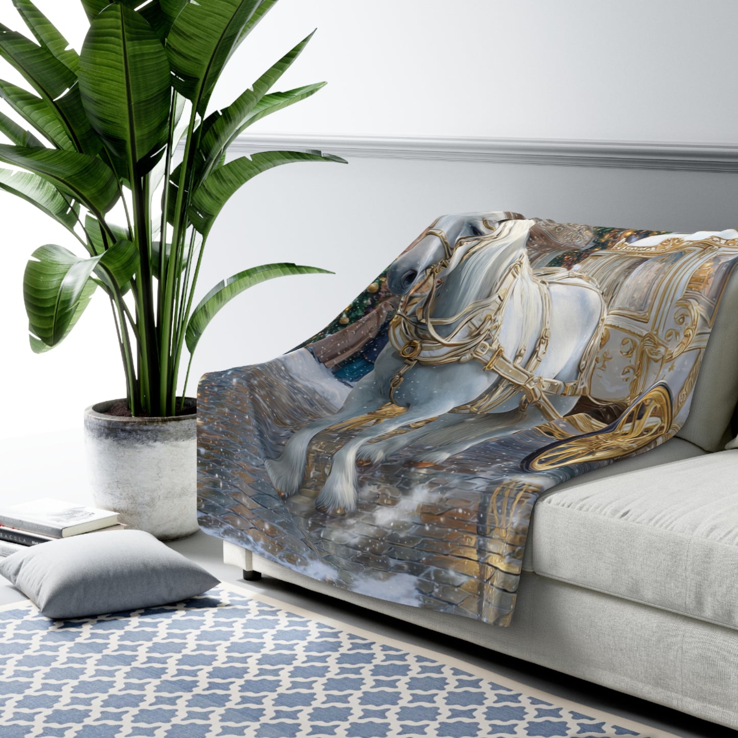 Golden Grace Carriage Ride- Sherpa Fleece Blanket