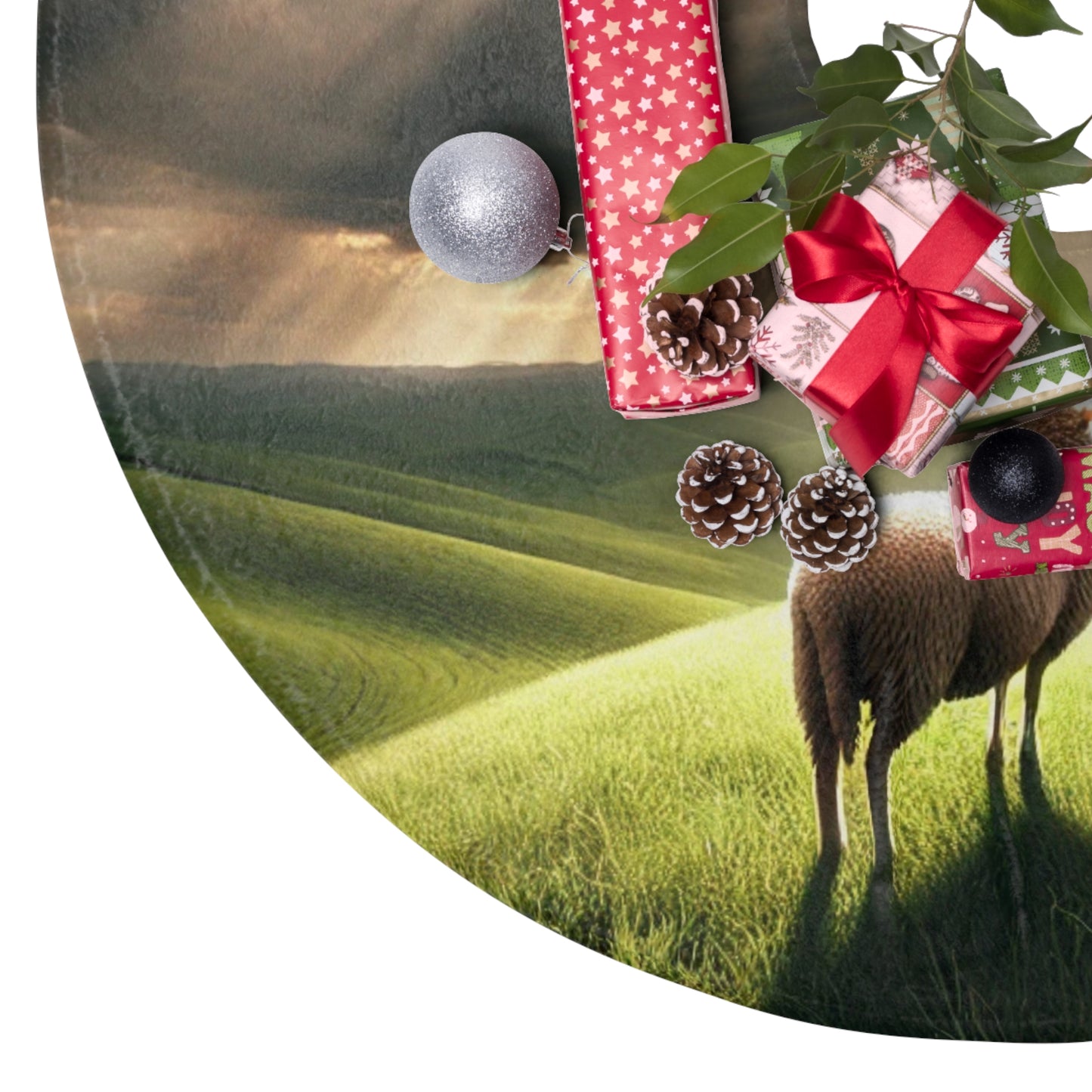 He Leads Me- Christmas Tree Skirt