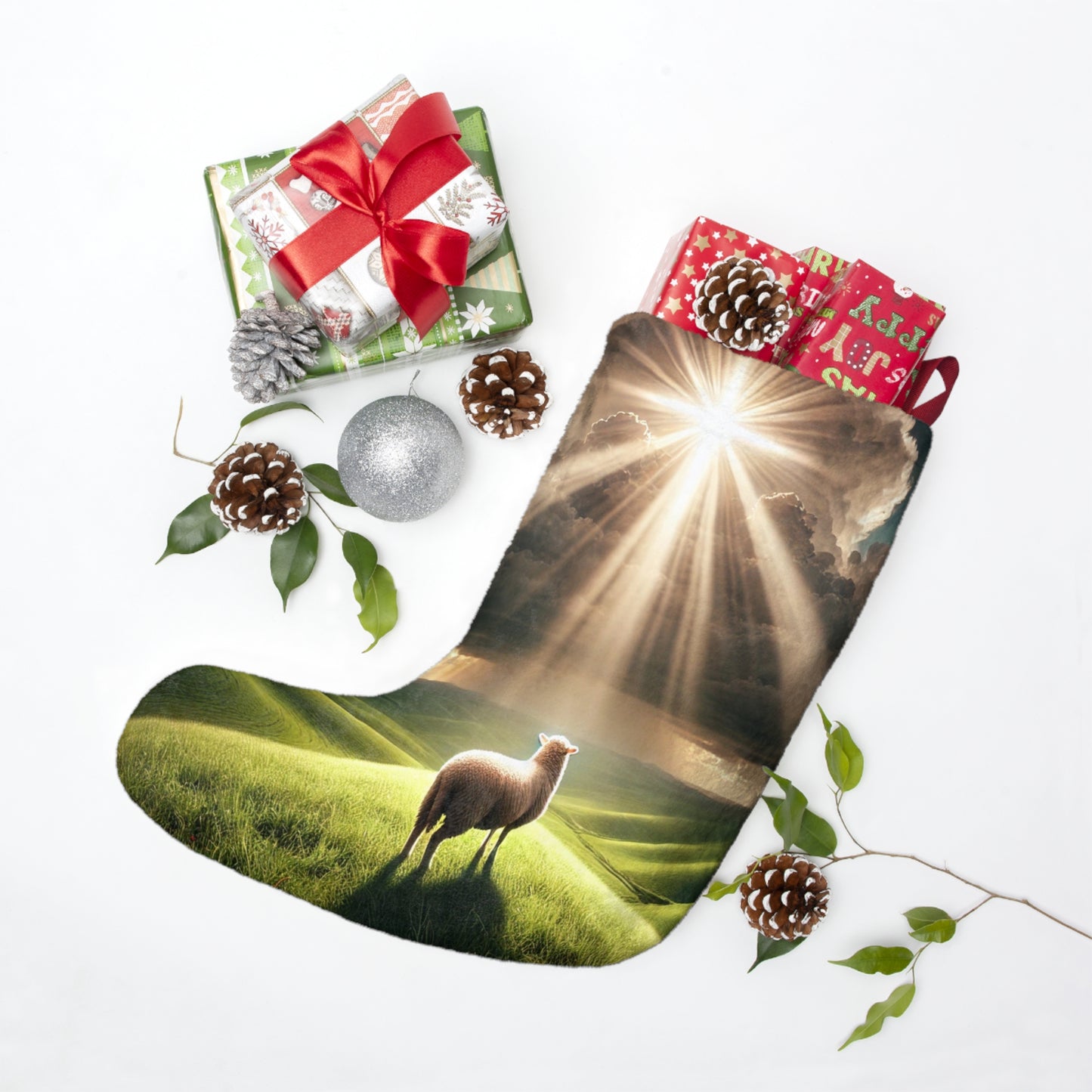He Leads Me- Christmas Stocking