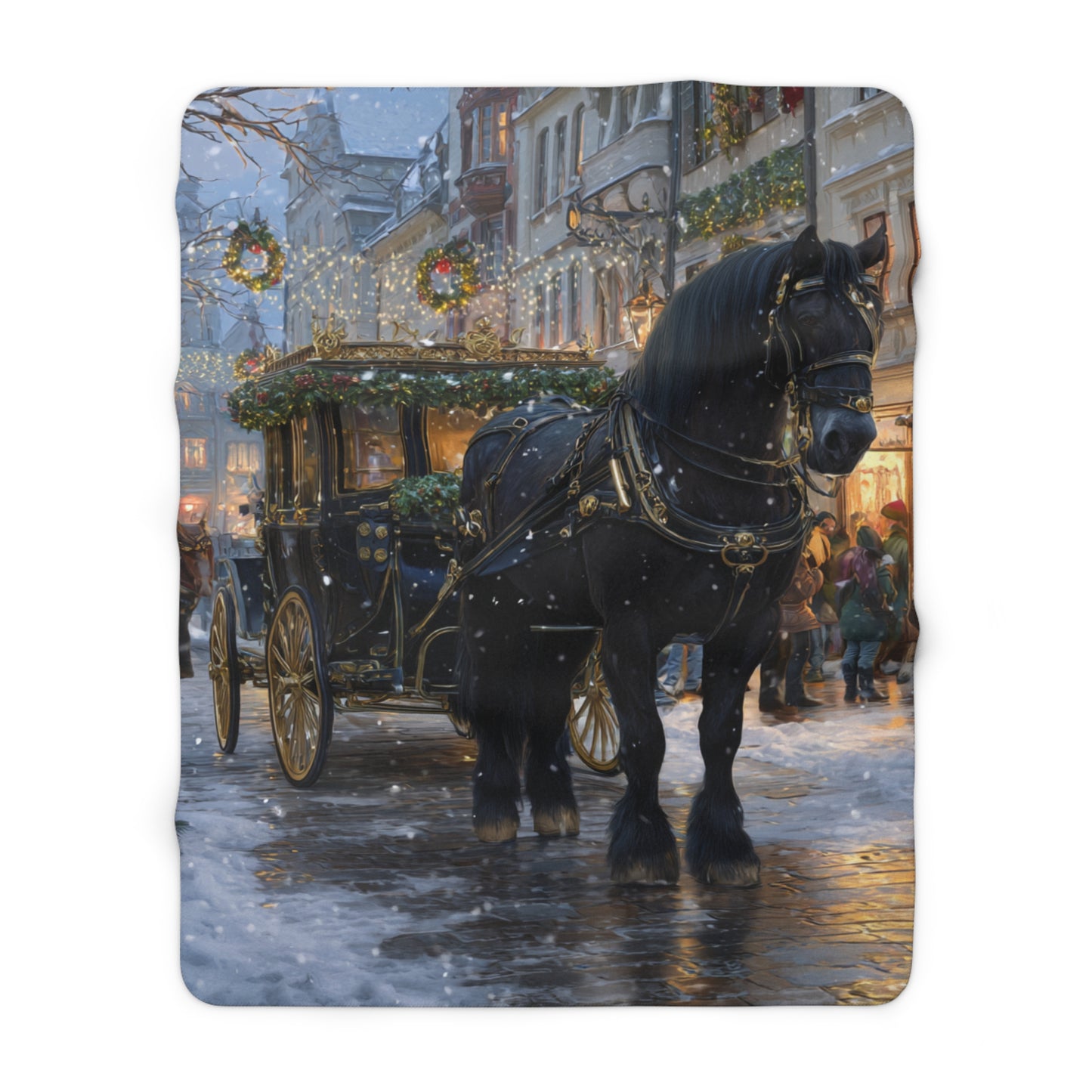 Evening Carriage Ride-Sherpa Fleece Blanket