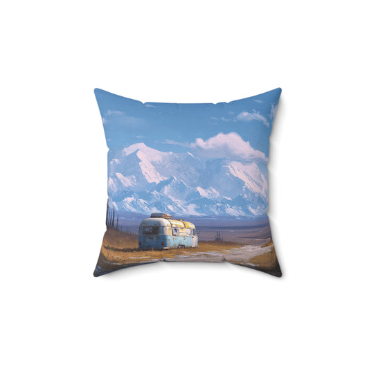 Alaskan Haven Camper Van Throw Pillow