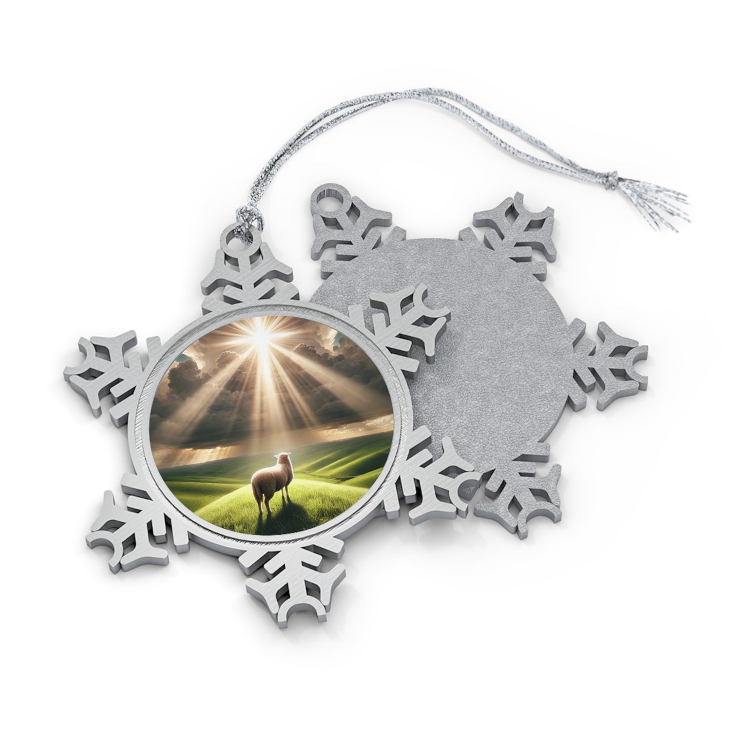 He Leads Me – Pewter Snowflake Ornament