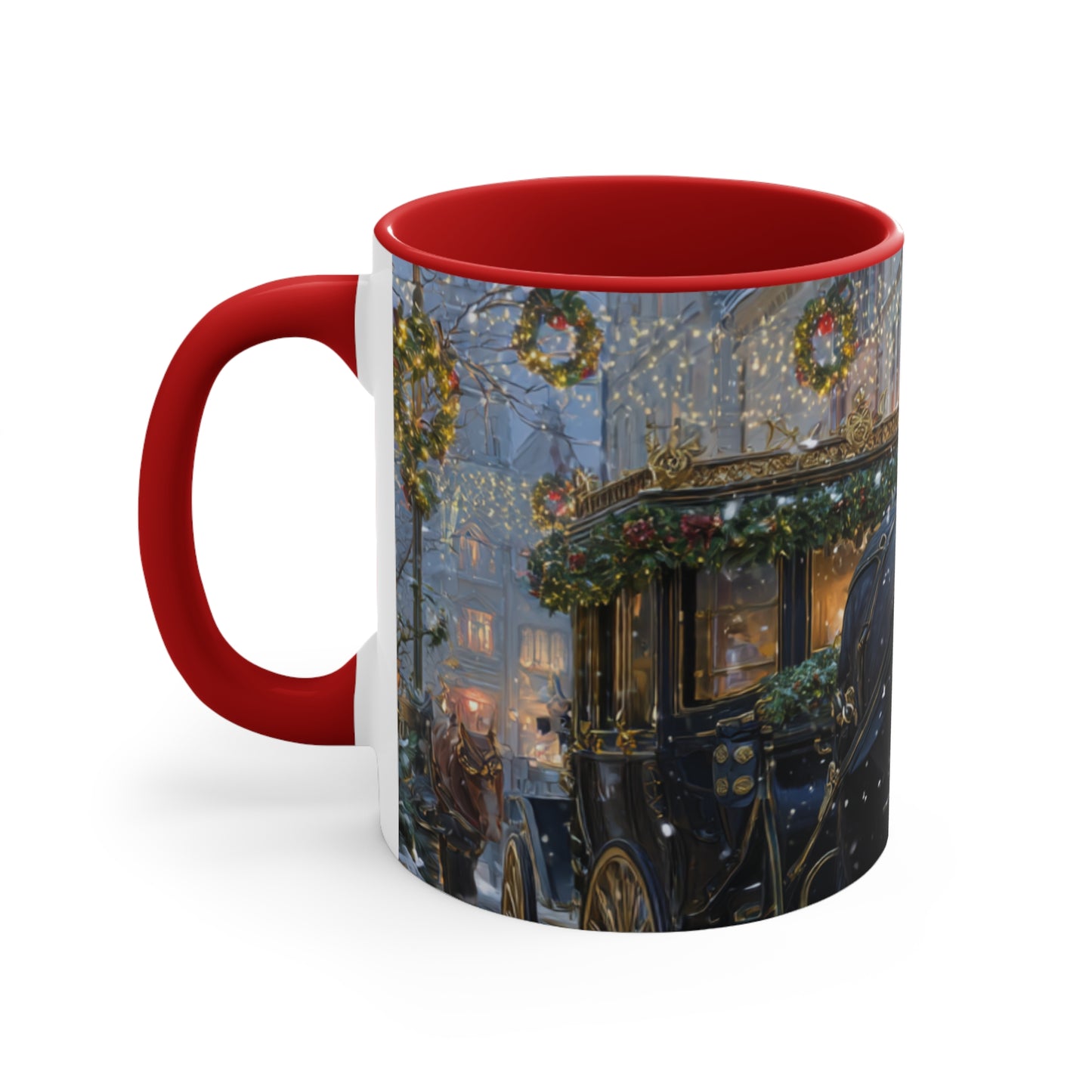 Victorian Horse Carriage Holiday- Accent Mug