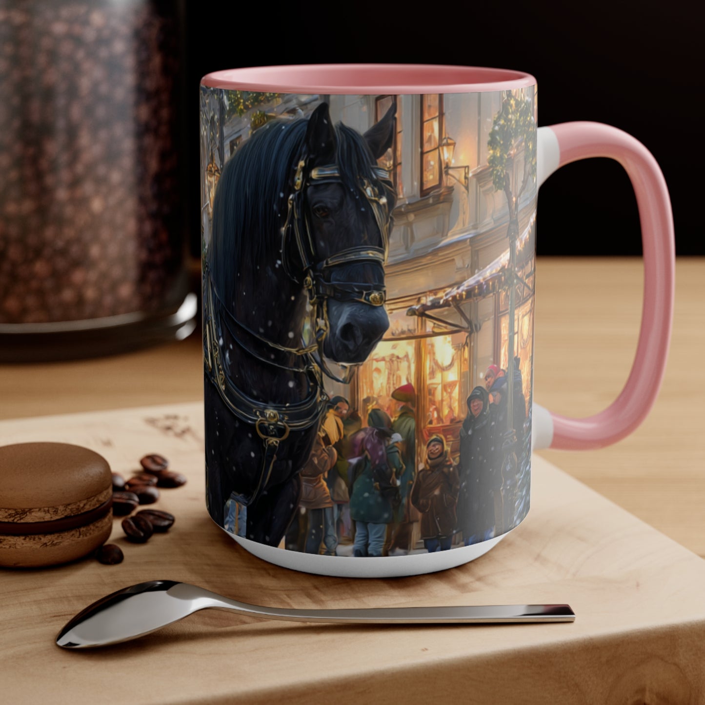 Victorian Horse Carriage Holiday- Accent Mug