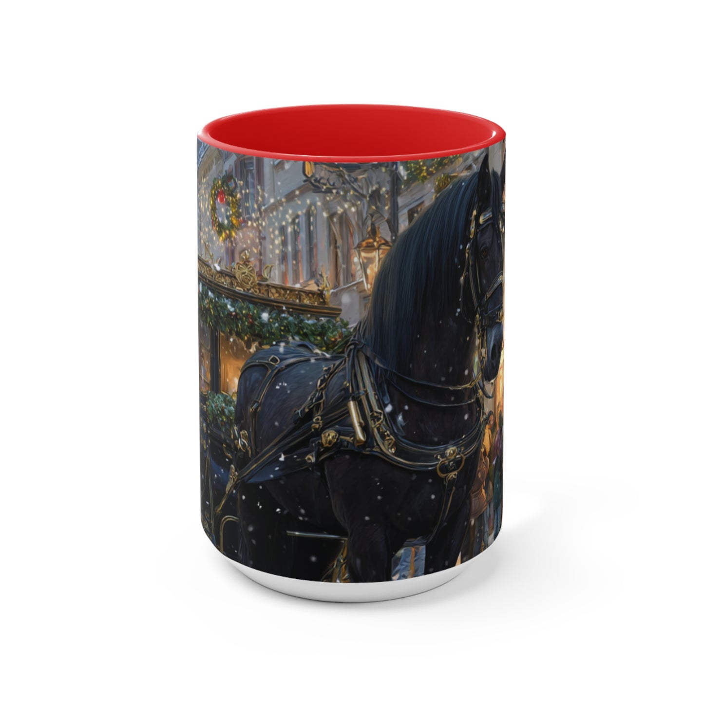 Victorian Horse Carriage Holiday- Accent Mug