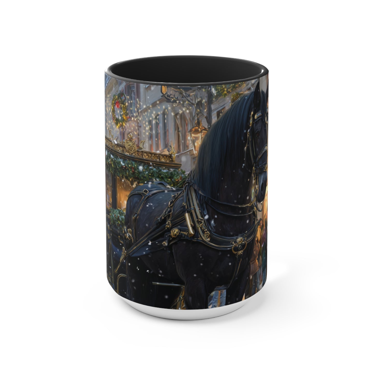 Victorian Horse Carriage Holiday- Accent Mug
