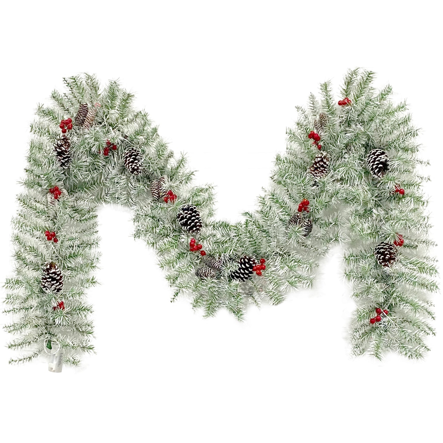 Christmas Holiday 4-Piece Set- Garland, Wreath and Set of 2 Entrance Trees