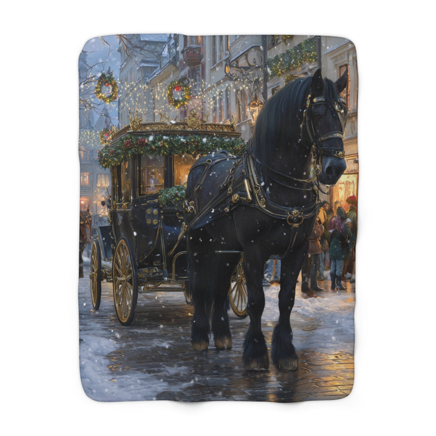 Evening Carriage Ride-Sherpa Fleece Blanket