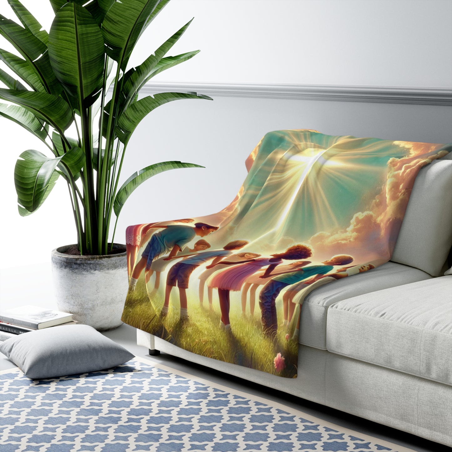 Heavenly Growth Sherpa Fleece Blanket