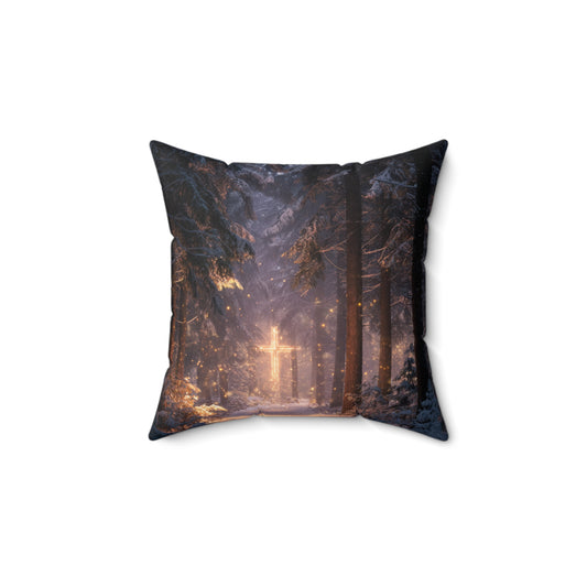 Winter Path of Faith- Throw Pillow