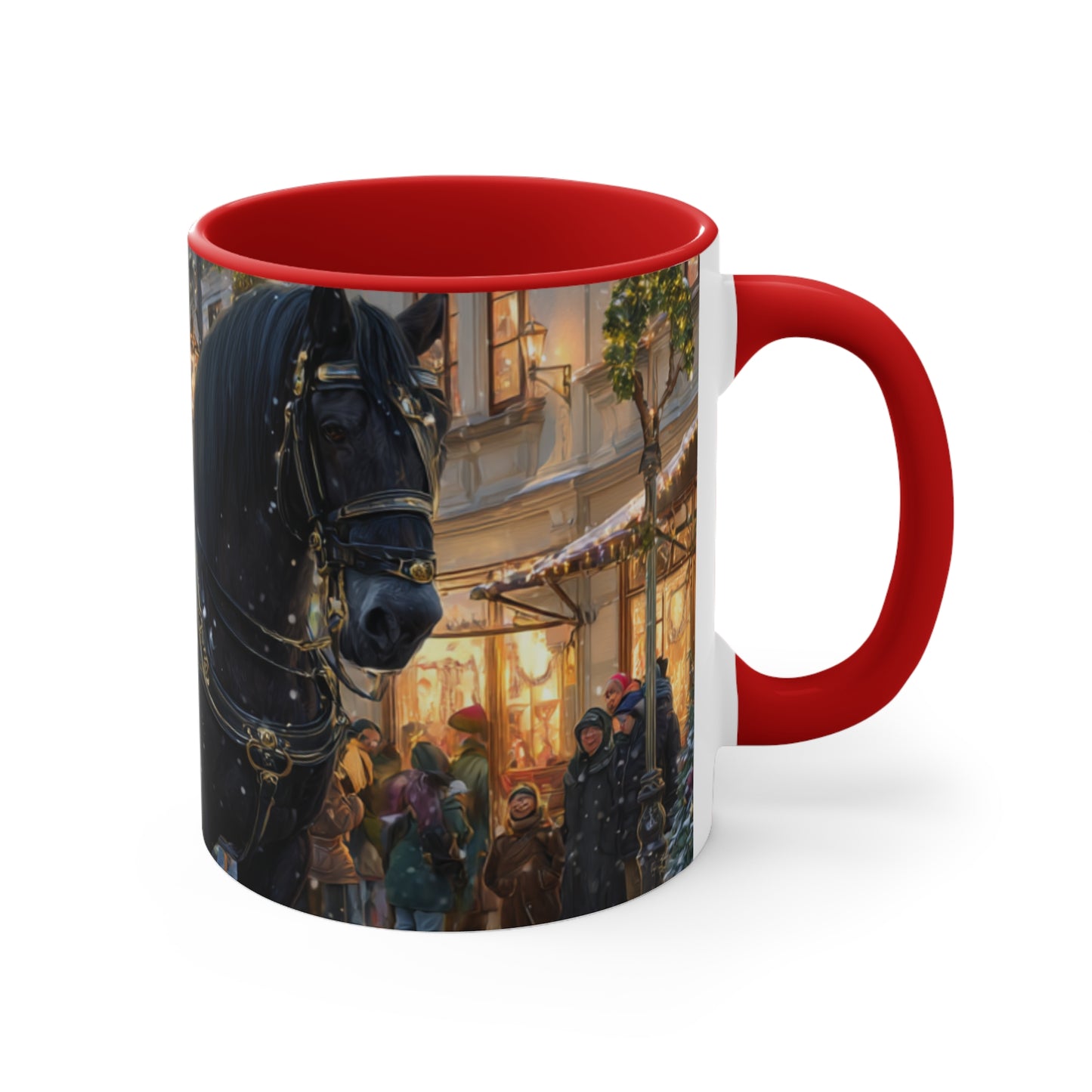 Victorian Horse Carriage Holiday- Accent Mug
