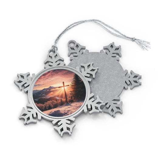 Faith Through the Storm – Pewter Snowflake Ornament