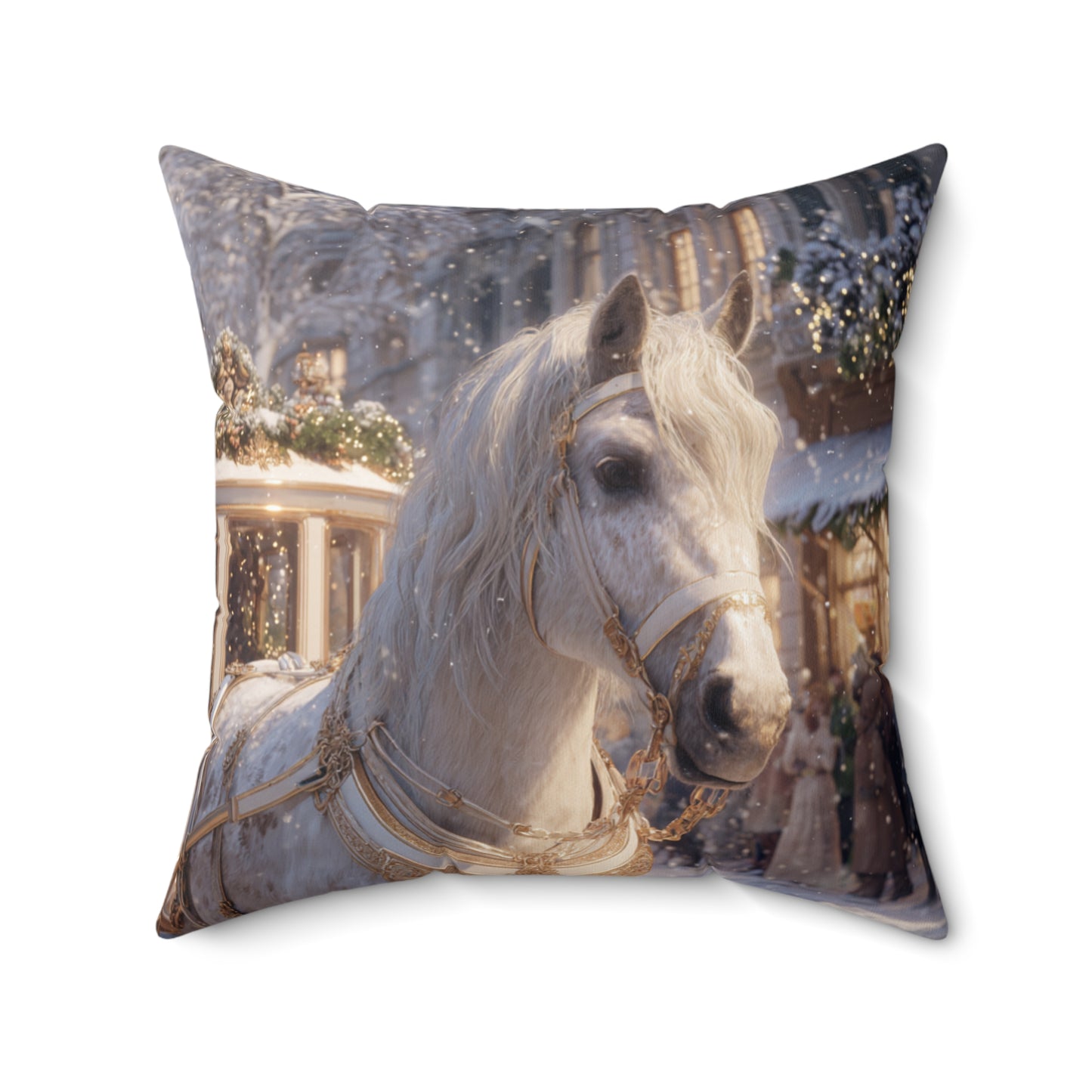 Golden Grace Carriage Ride- Throw Pillow