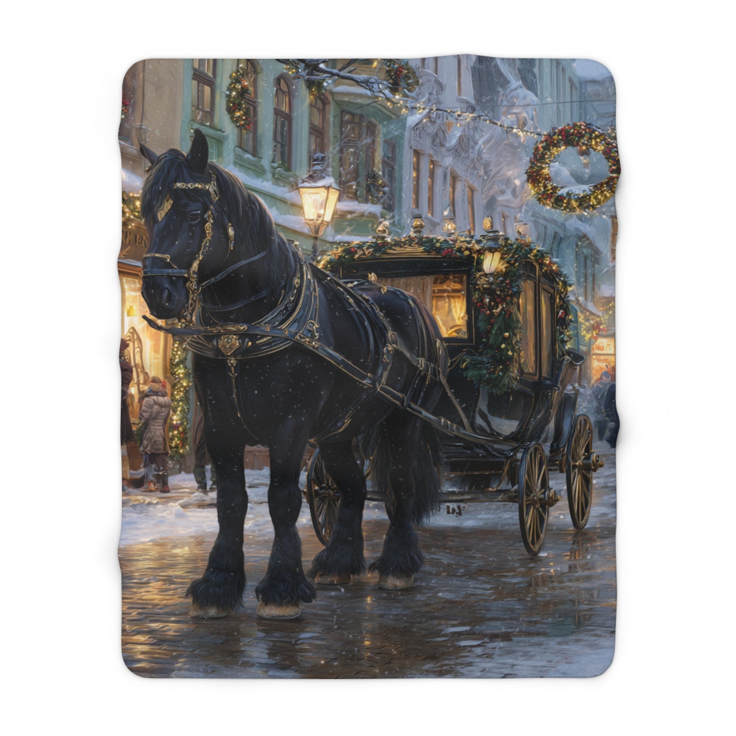 Evening Carriage Ride-Sherpa Fleece Blanket