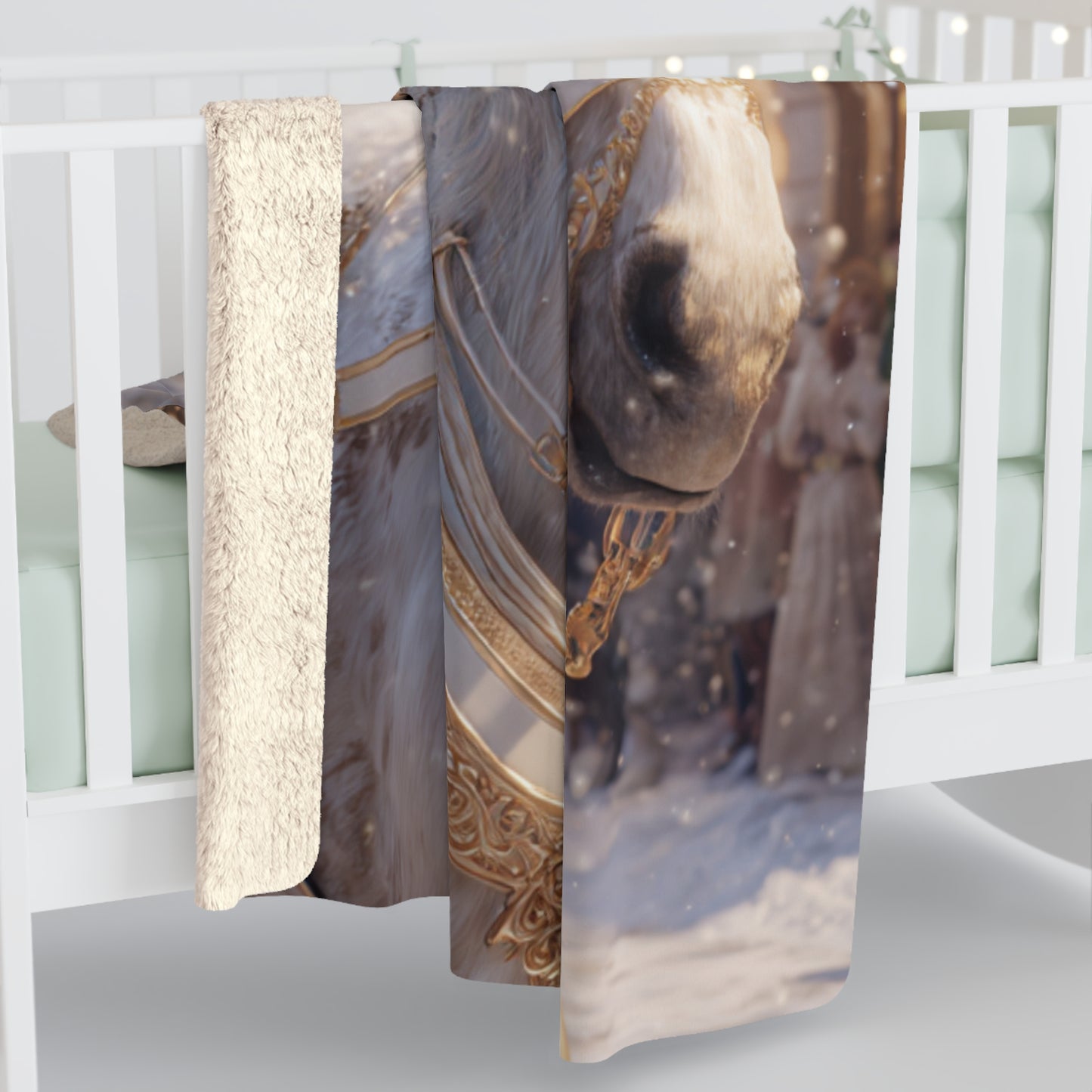 Golden Grace Carriage Ride- Sherpa Fleece Blanket