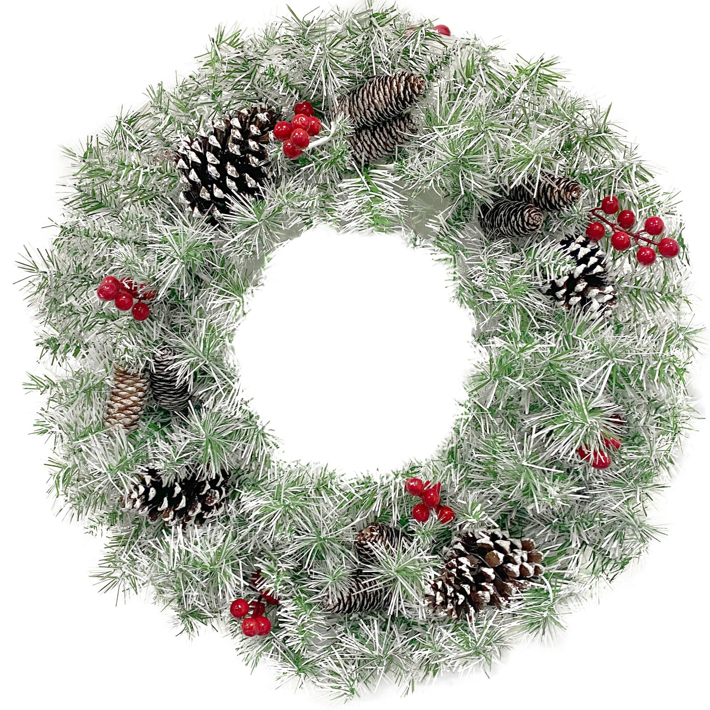 Christmas Holiday 4-Piece Set- Garland, Wreath and Set of 2 Entrance Trees